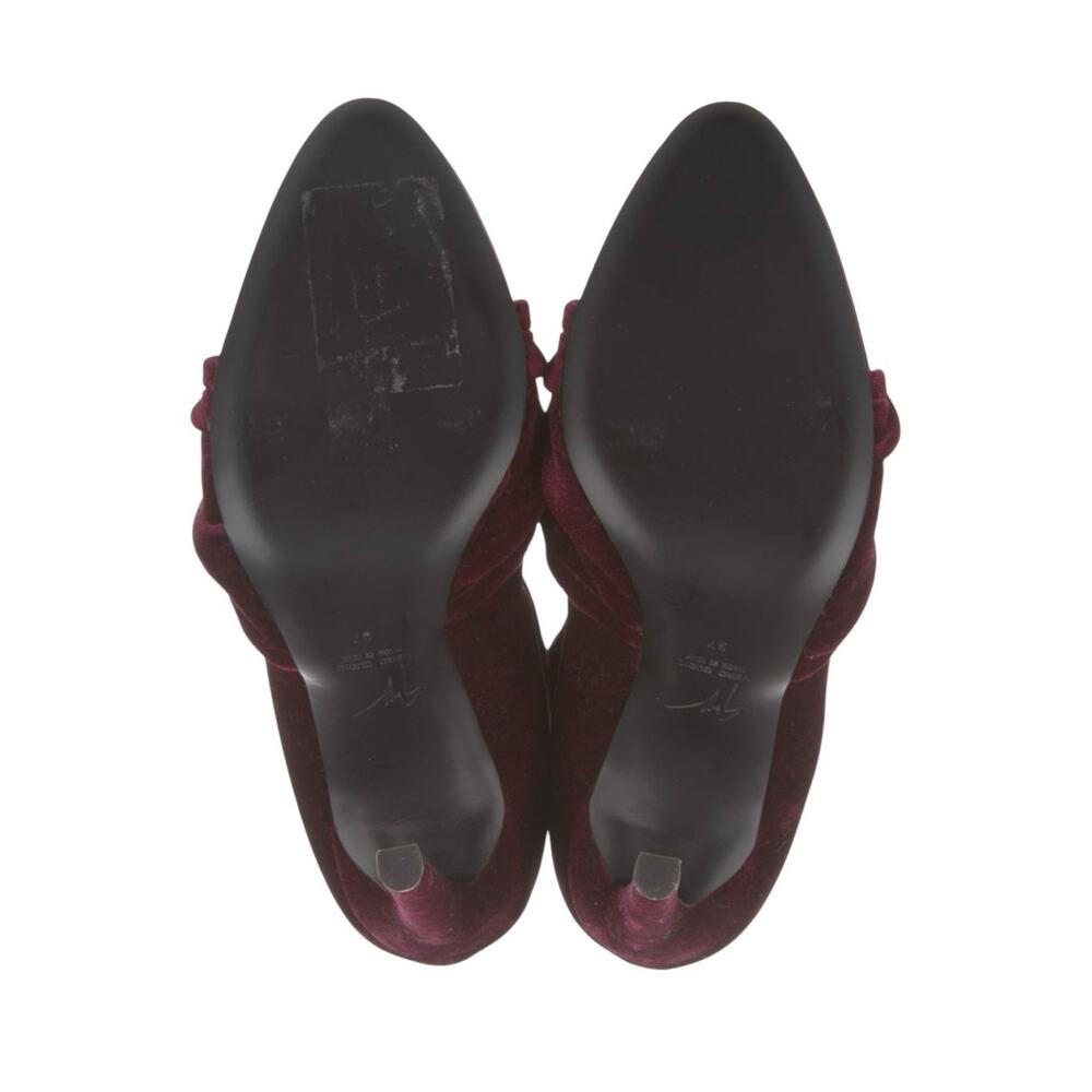 Giuseppe Zanotti Soft Velvet Bow Sock Ankle Boots Size 37 US 7 - Picture 10 of 11